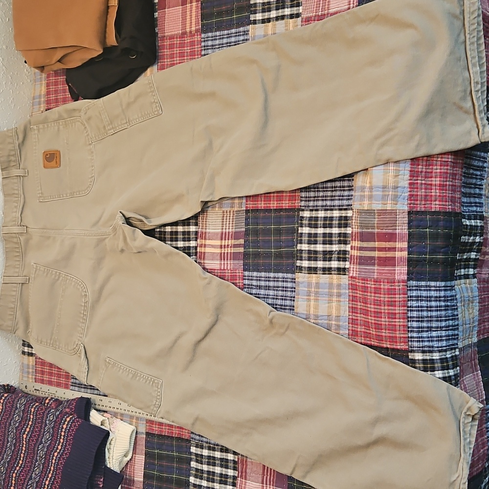 Carhartt Men's Khaki Work Pants 38x32 - Picture 4 of 4